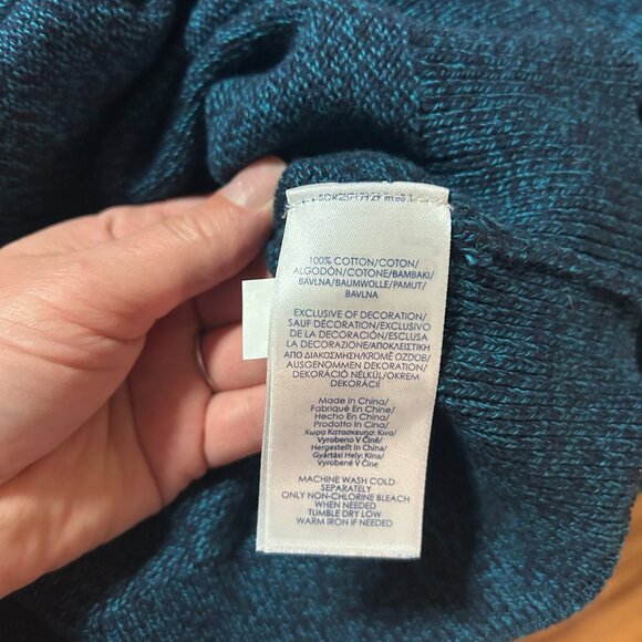 Chaps men’s cotton sweater NWT blue/green crew neck preppy academia L - Picture 7 of 7